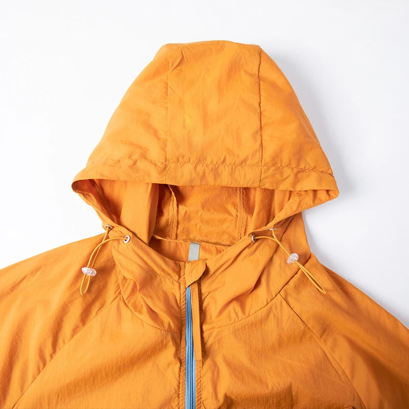 JNLN Summer Windbreaker Men Women Lightweight Sun Protection Jacket Unisex Camping Climbing Hiking Outdoor Sports Anti-UV Coat