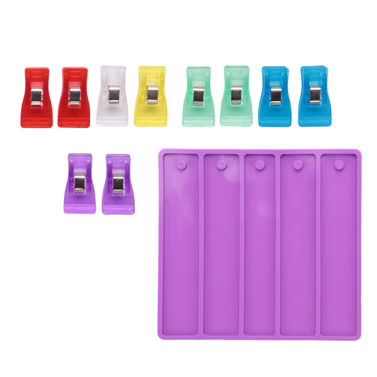 ABQR Credit Card Puller Silicone Resin Mold, 10 Assorted Color Acrylic Debit Bank Card Grabber, Card Grabber for Long Nails