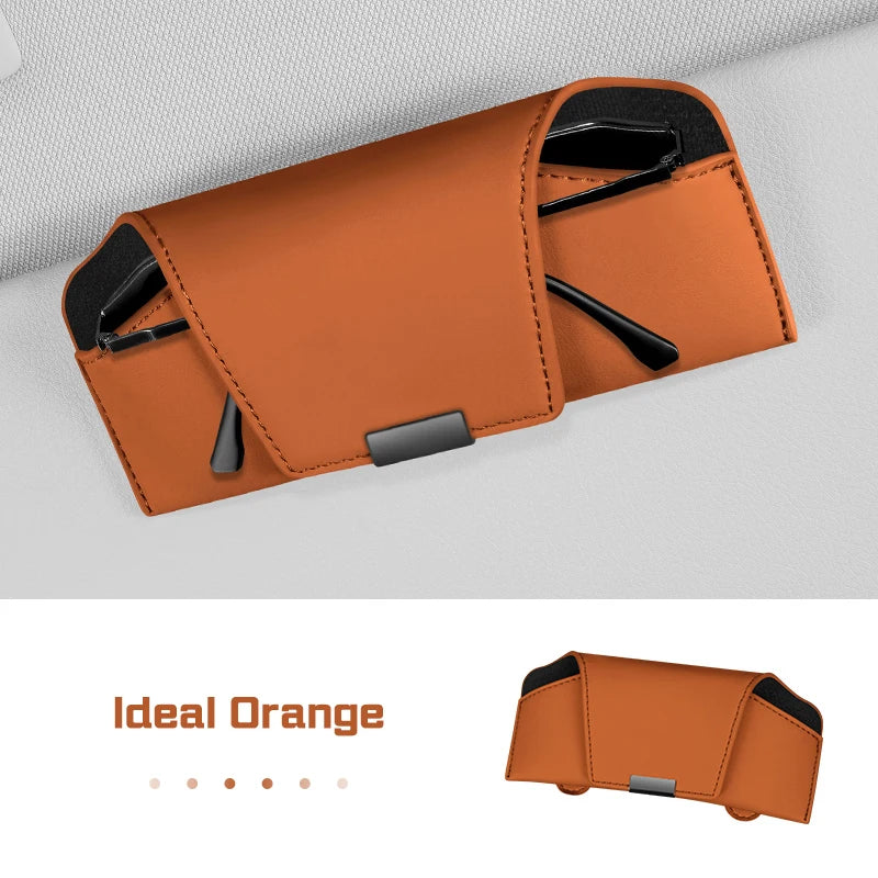 Magnetic Leather Car Visor Glasses Box Portable for BMW X1 X3 X5 X6 X7 1 3 5 6 7 Series G20 G30 G11 F15 F16 i7 Sunglasses Holder