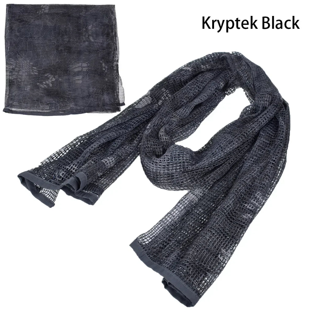 Camouflage Netting Scarf Sniper Veil Camo Mesh Face Scarf Veil Shemagh Head Wrap for Outdoor Camping Hiking Hunting Scarves
