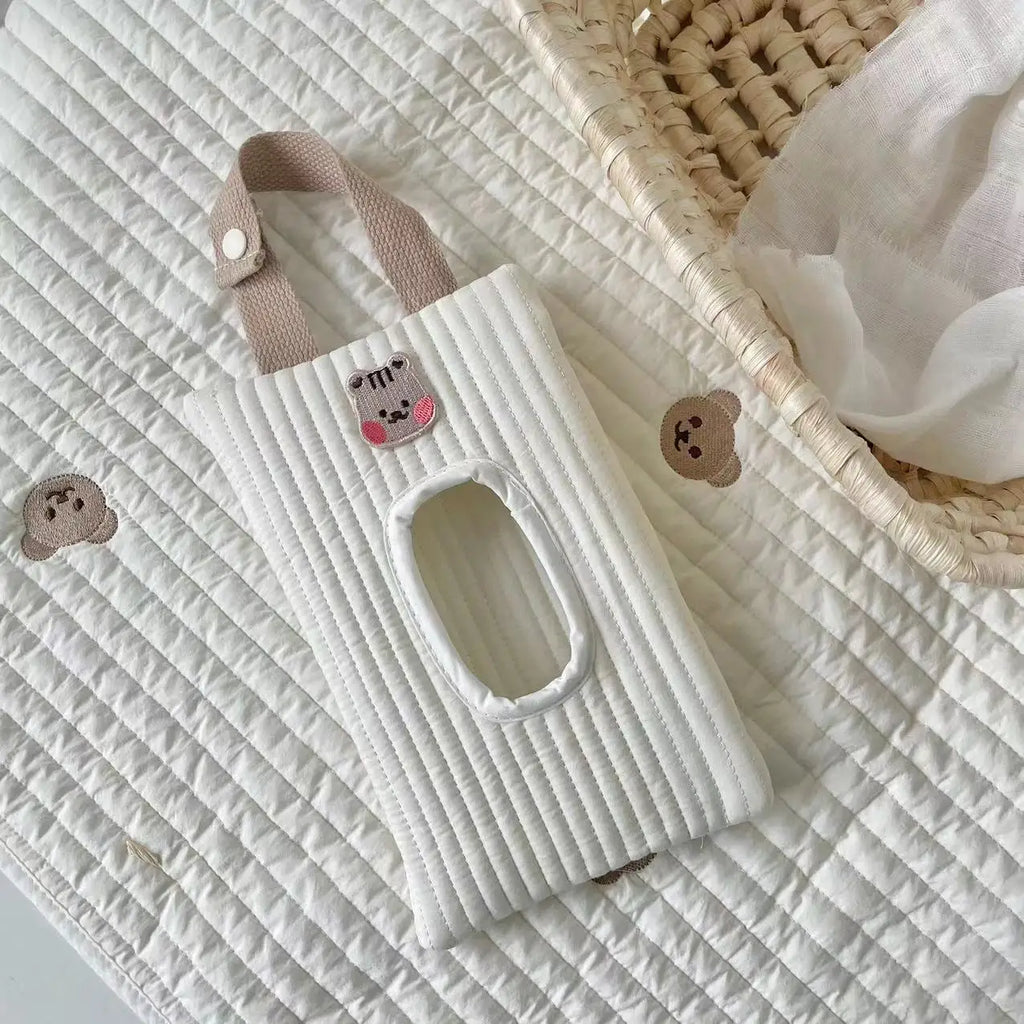 Baby Stroller Accessories Wet Wipes Case Extraction Flip Tissue Box Quilt Solid Towel Cover Newborn Hanging Bag for Cart