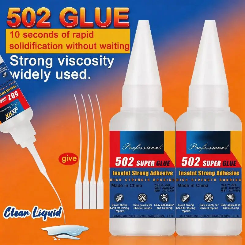 1/3/5pcs Glue 502 High Strength Quick-drying Cyanoacrylate Adhesive High Strength Liquid Glue Tool With Precision Distributor