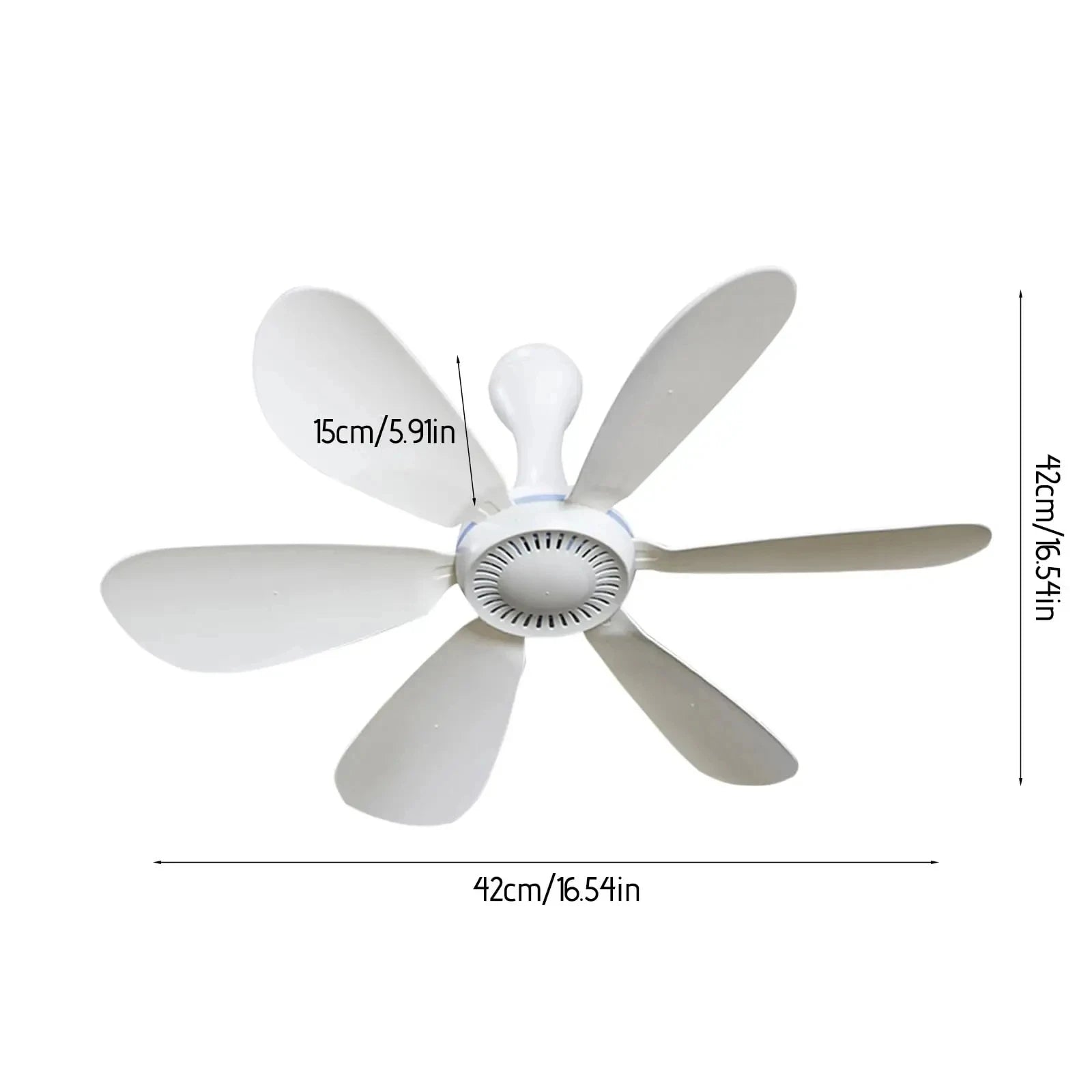 XIAOTREE USB Fan Silent 6-blade Ceiling Fan 4-speed Hanging Fan for Camping Bed Camping Outdoor Hanging Camper Tents
