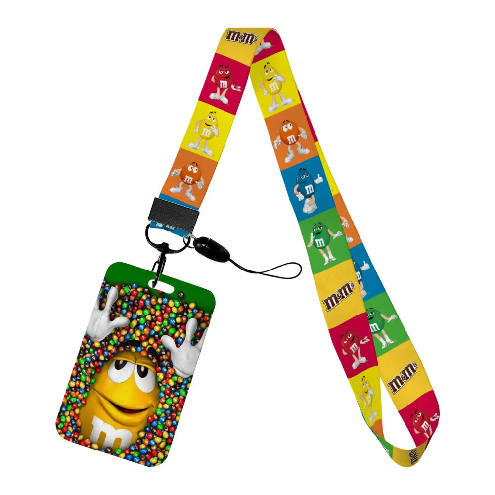 New Candy Design Lanyard Keychain ID Bus Card Cover Student Badge Holder Pass Hang Rope Lariat Gifts Keys Straps Accessories