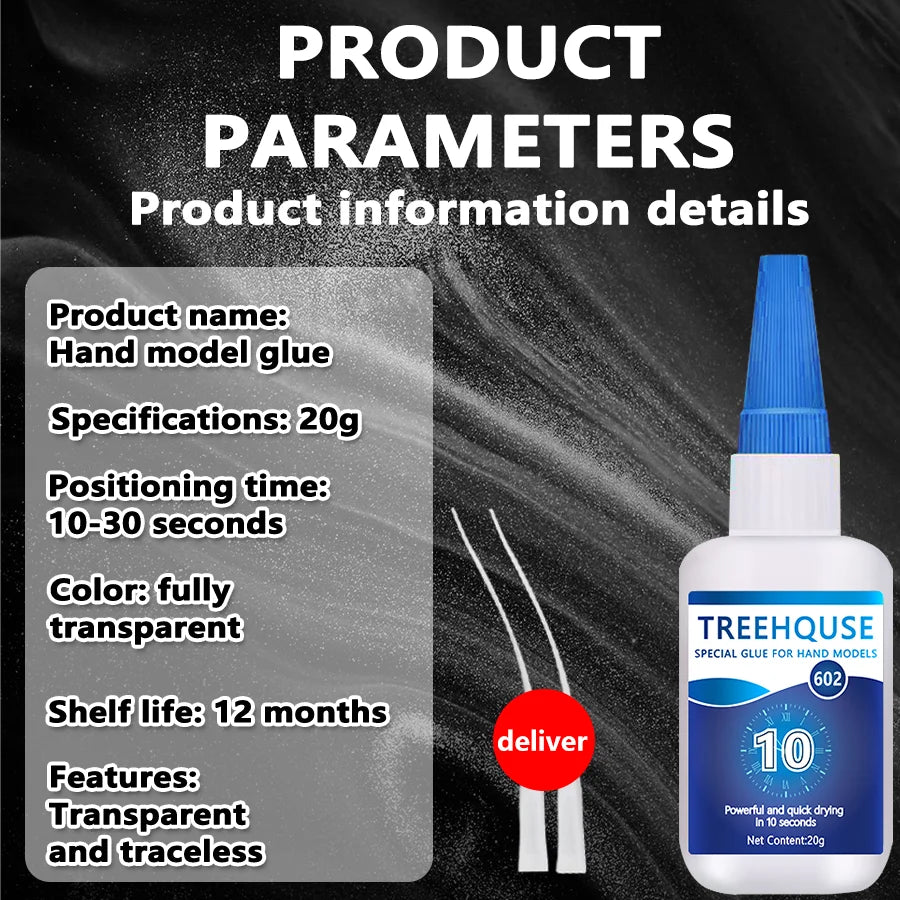 5Pcs Treehouse Handmade Special Glue, Fast Curing High Precision Long Dropper Transparent Adhesive for Model, DIY Crafts