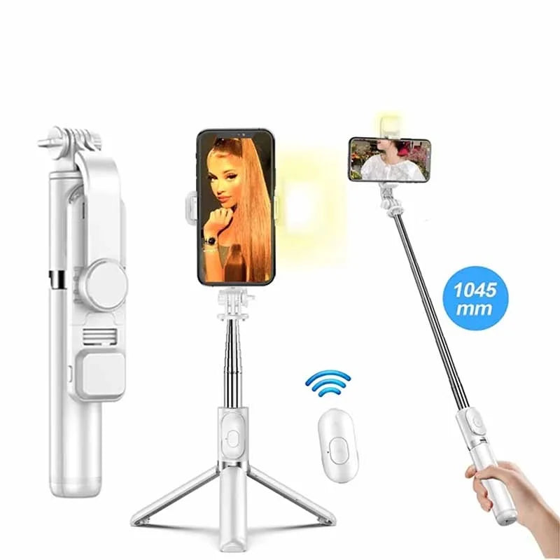 Portable Bluetooth Selfie Stick Tripod Holder With Remote Shutter Fill Light For Phone Live Streaming Live Video Shooting Tool