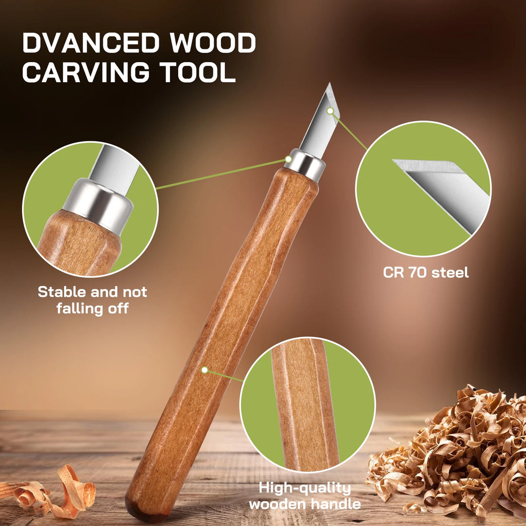 Wood Carving Tool Set 30 in 1 Carving Set with 12 Carving Knives  for Beginners/Professionals Carving with Cut-resistant Gloves