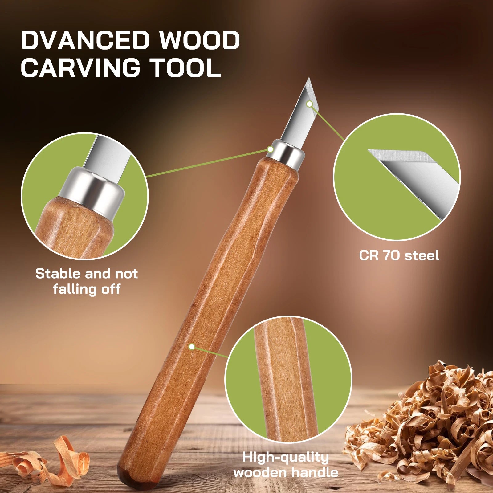 Wood Carving Tool Set 30 in 1 Carving Set with 12 Carving Knives  for Beginners/Professionals Carving with Cut-resistant Gloves