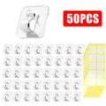 Self Adhesive Cable Fixing Hook, Wall Hooks for Hanging String Light, Transparent Cable Hooks Organizer, Light Strip Rope Wire H