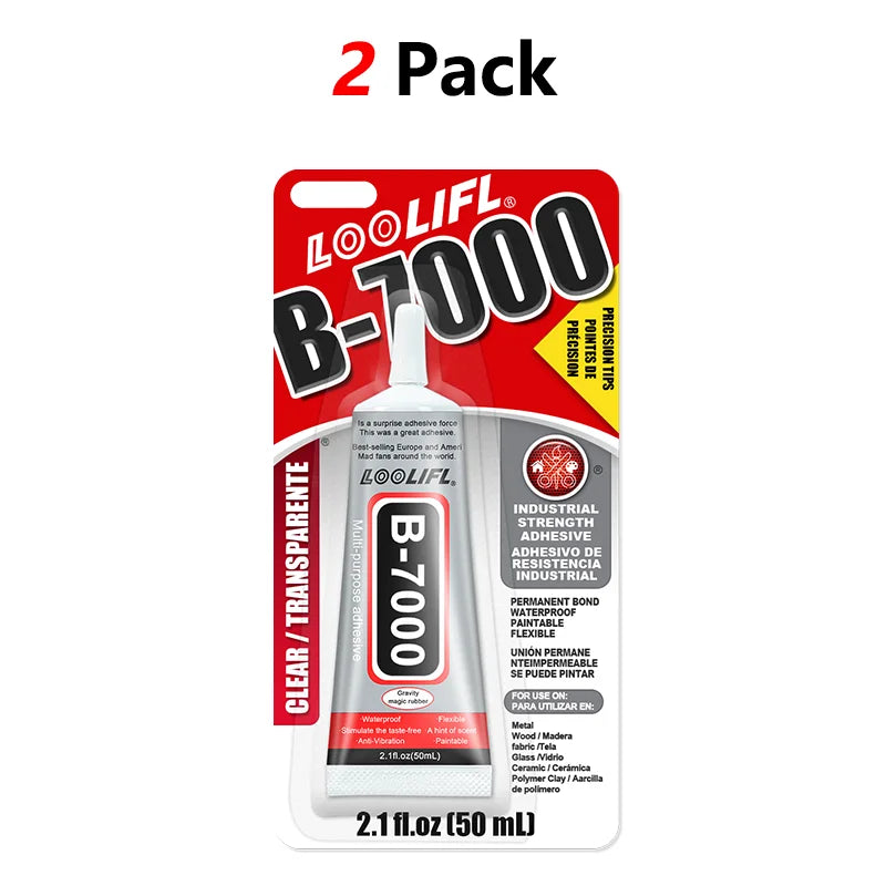 B-7000 Glue Cell Phone Screen Back Shell Soft Glue Adhesive Waterproof Traceless Transparent Adhesive DIY Glue for Samsung/Apple/Xiaomi/Honor/Google/Huawei/Motorola/realme/TECNO Cell Phone.
