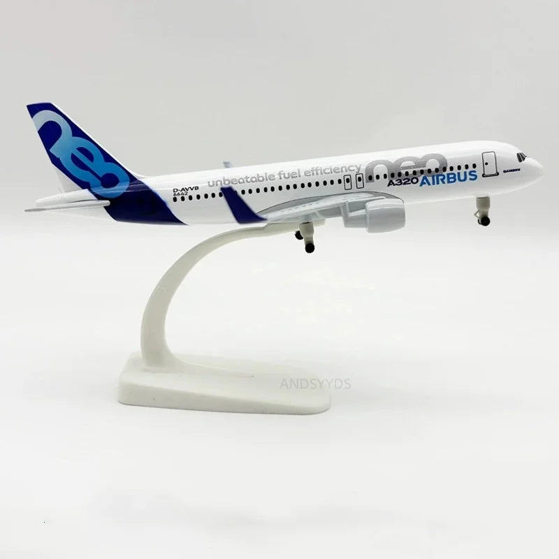 20CM A320 NEO Prototype Alloy Simulation Static airplane toy metal Model Aviation Ornament With Wheels Model Collection Display