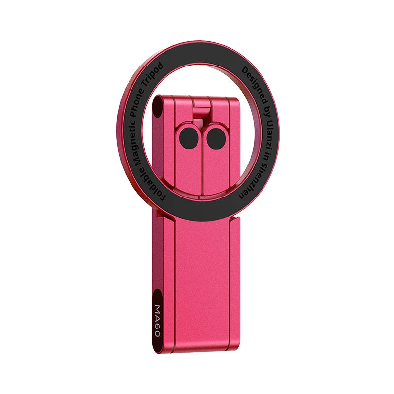 Ulanzi MA60 Foldable Magnetic Phone Tripod Handheld Selfie Phone Mount for iPhone 16 15 14 13 Android with Magnetic Ring