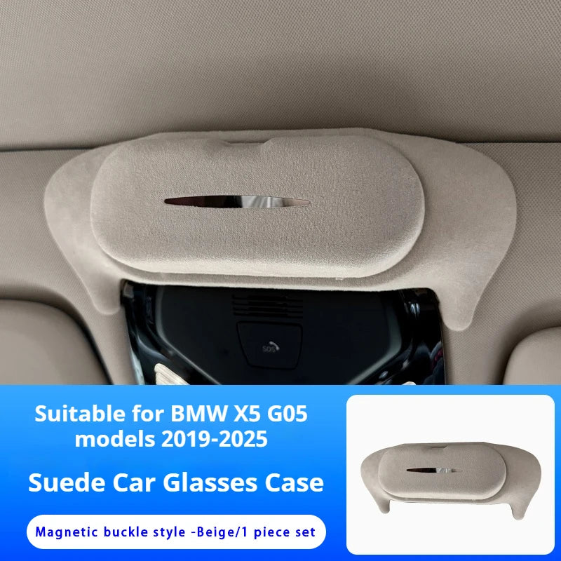 Car Sunglasses Holder Suede Glasses Case Sunglasses Storage Box For BMW 3 5 Series X1 X3 X5 X6 X7 G20 G45 G60 G05 G06 G07 U11