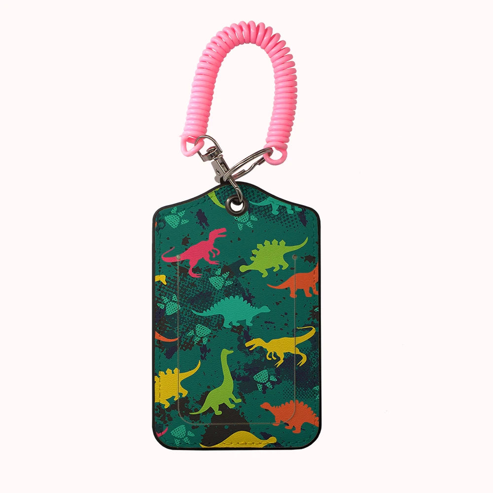 HOT AnimalsDinosaur Team Leather Business Luggage Tag Suitcase Address Label Luggage Boarding Case Label Name ID Address Clip
