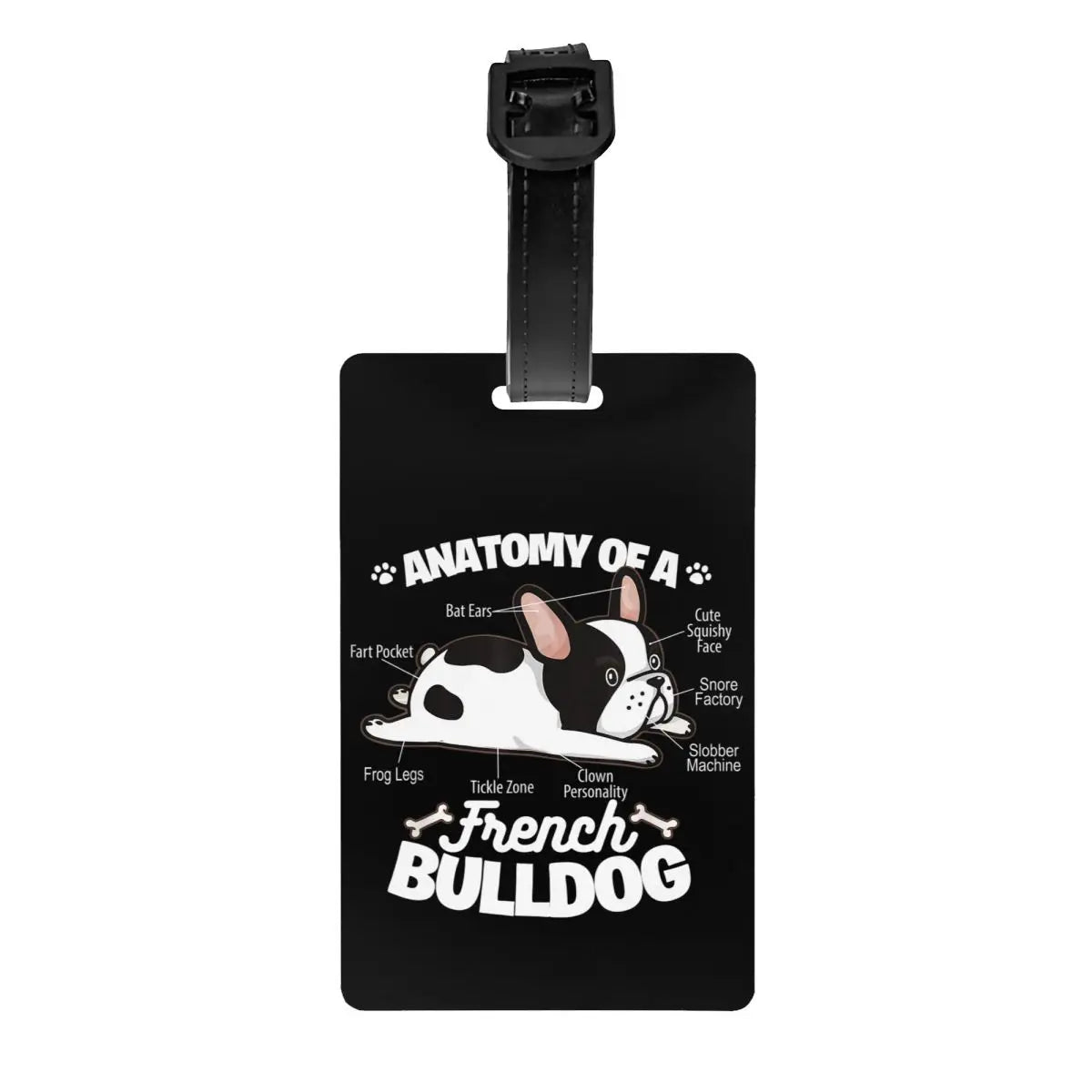 Funny Frenchies French Bulldog Luggage Tag for Suitcases Fashion Dog Animal Baggage Tags Privacy Cover Name ID Card