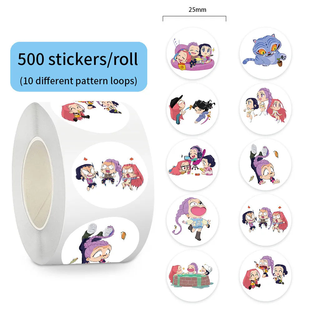 500Pcs/Roll Anime Lumi Mila Zoi Witch Hunter Stickers DIY Waterproof Decals for Scrapbook Phone Luggage Skateboard Laptop Decor