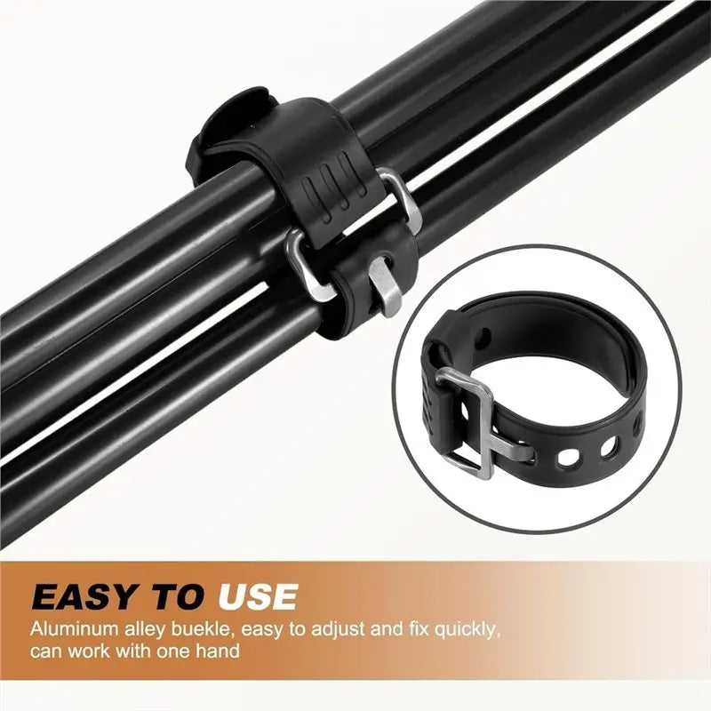 ABRT-4 Pcs Silicone Tie Down Strap, 50Cm Versatile Wear Silicone Securing Strap With Metal Buckle For Luggage Binding