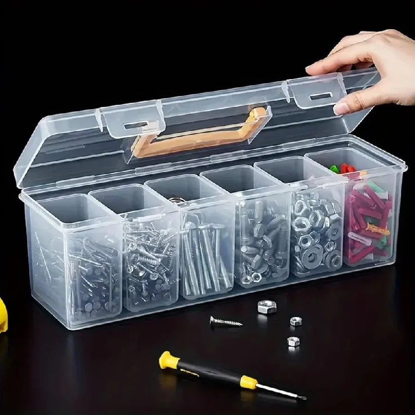 Tool Parts Storage Box Set Multi-Compartment Tool Organizer Multi Functional Small Accessory Sorting Case Toolbox With Handle