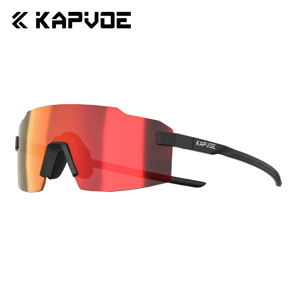 Kapvoe Light-Weight Runnning Sunglasses Cycling Glasses for Men Wide Vision Adjustable Nose Pad Women UV400 Hiking Eyewear