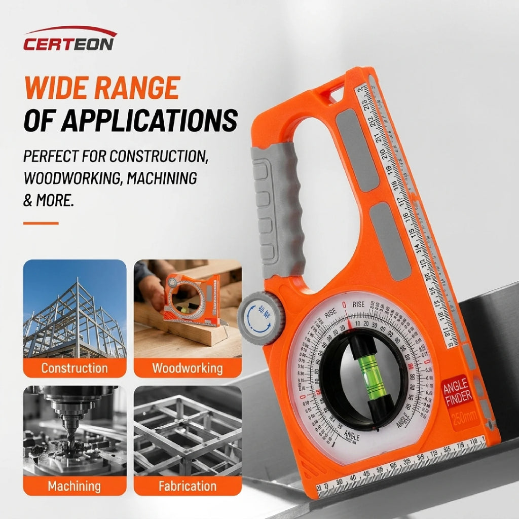 MS130 Angle & Slope Measuring Instrument Digital Angle Finder Magnetic Protractor for Industrial Pipe Alignment