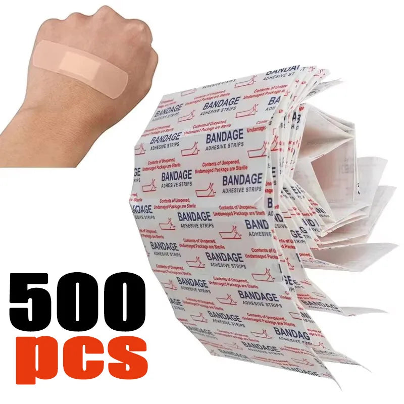 500-50pcs Band-Aids Waterproof Breathable Cushion Adhesive Plaster Wound Hemostasis Sticker Band First Aid Bandage Medical Gauze