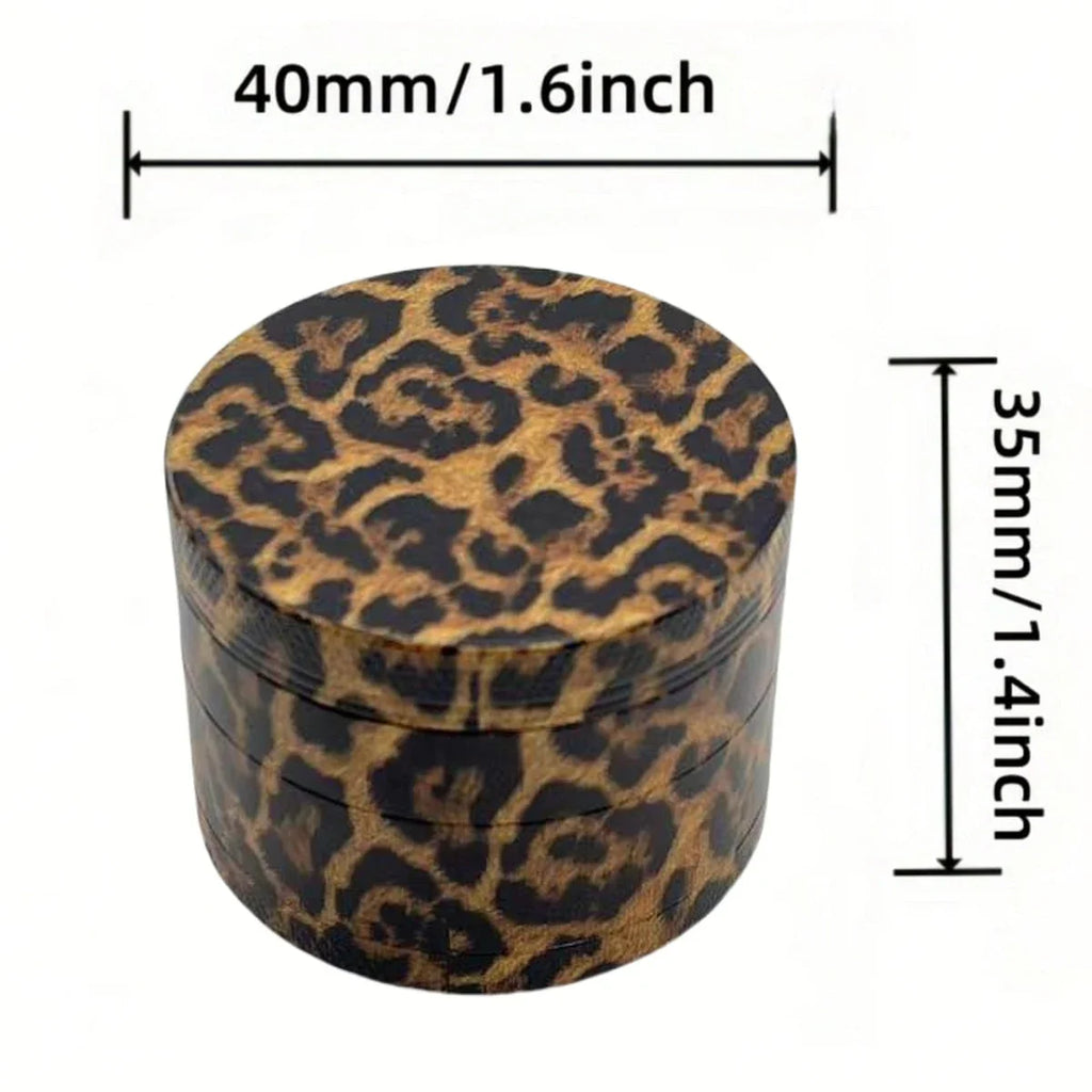 50/63mm Leopard Print Herb Grinder Manual Pepper Mill Salt Spice Mortar Tobacco Grass Grinder Cigarette Smoking Accessories