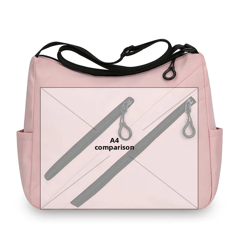 Crossbody Bag Women Nylon Fabric Waterproof Large Capacity Multi Pocket Adjustable Strap Daily Casual Travel Shoulder Bag