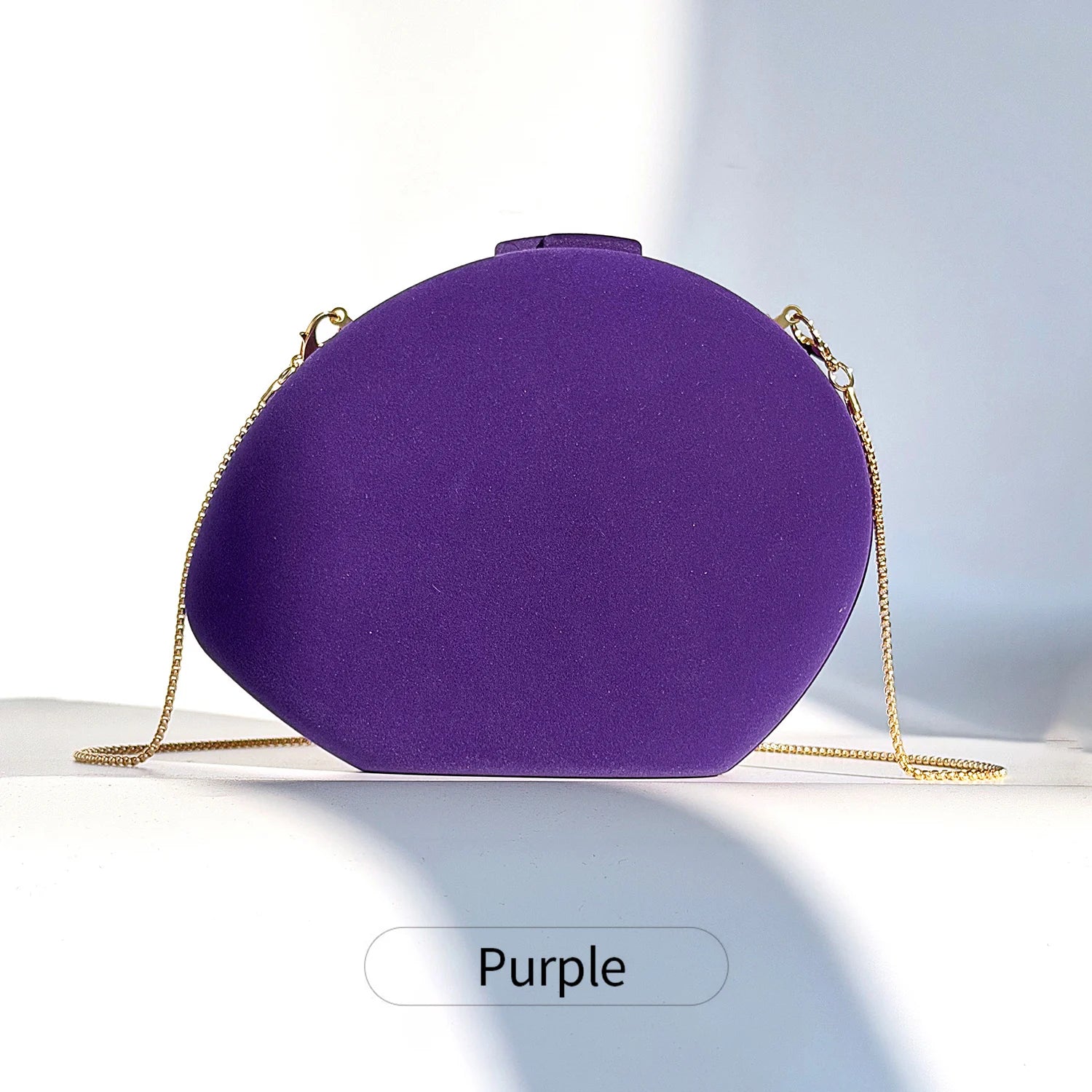 Designer velvet shell-shaped evening bag stylish wedding party clutch crossbody chain shoulder bag can hold mobile phone
