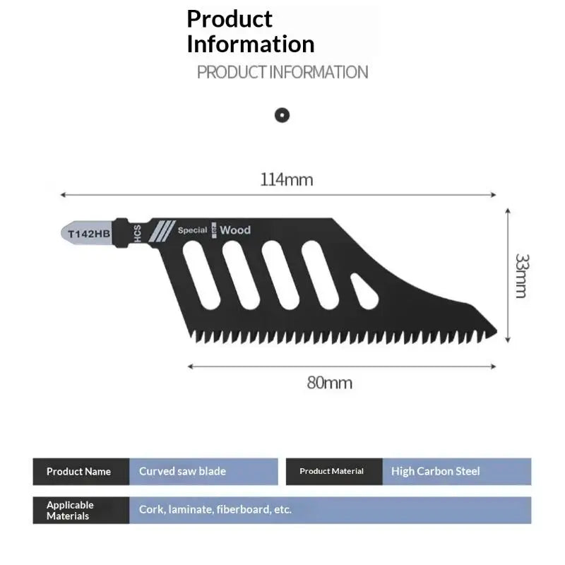 1/5Pcs T Shank Flush Cutting Replacement Blades Curved Jigsaw Blade For Precision Ground Teeth