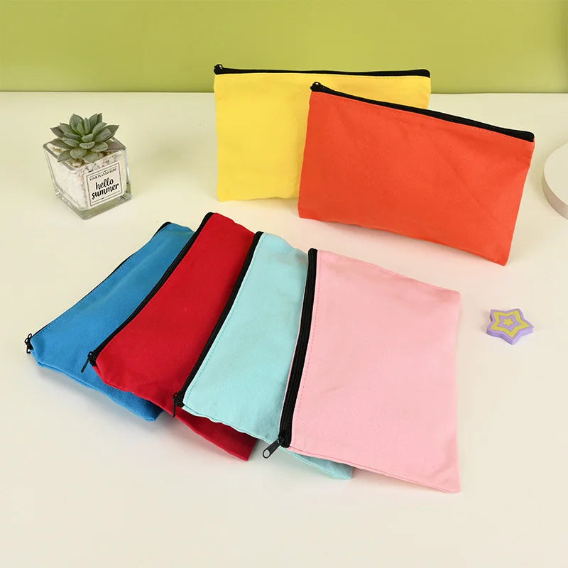 10/20/50 Canvas Zipper Bag, Stationery Packaging Bag, Change Storage Bag, Small Business Gift Bag Customizable Logo