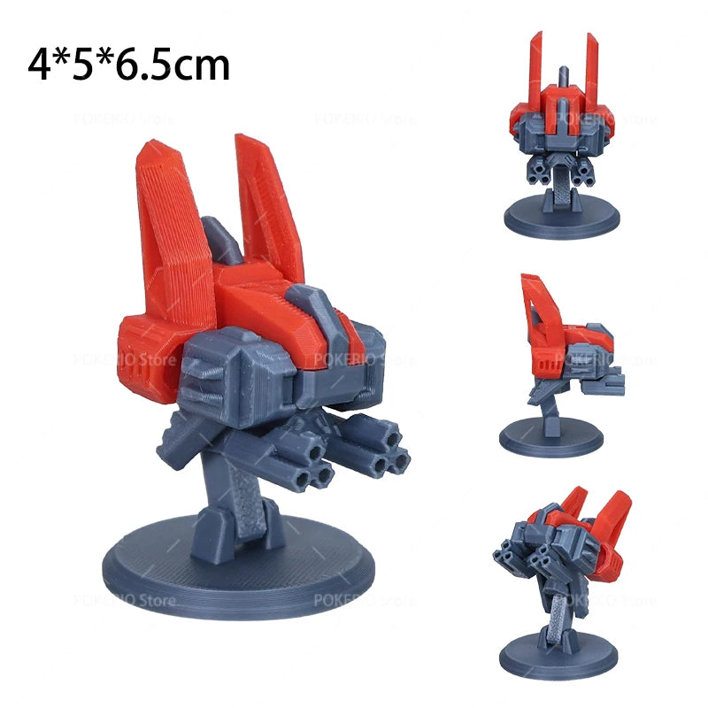 Mini War Machine Mecha Fighter Jet Series 3D Printed Starship Attack Helicopter Flutter Drone Movable Joints Assemble Models Toy