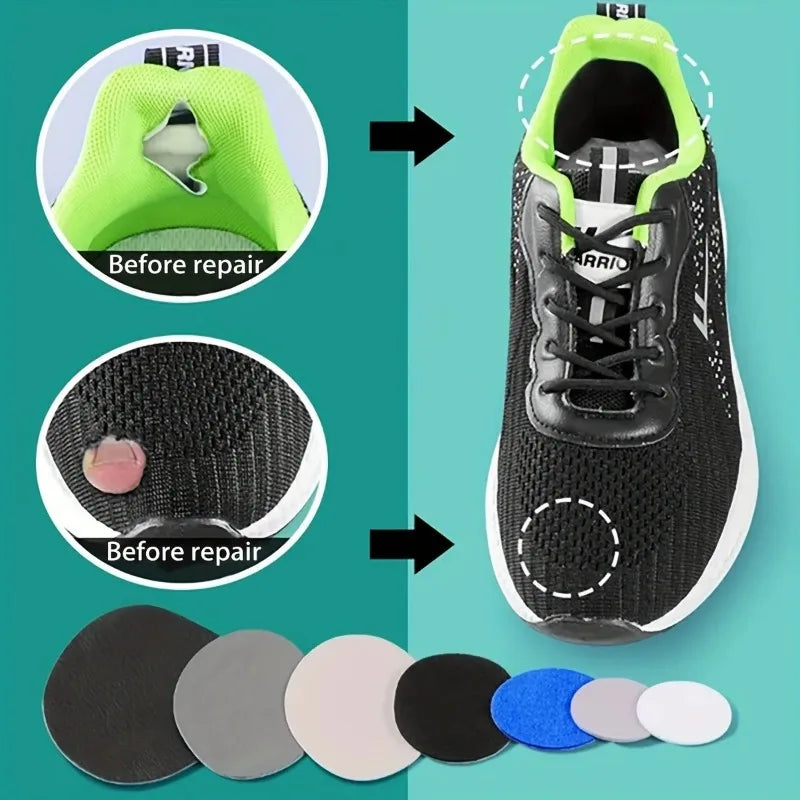 6 Pcs Self-Adhesive Shoe Patches Strong Waterproof Repair for Holes Fabric Mesh Invisible Shoe Fix Seamless Shoe Repair