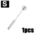 1/3PC Semi Automatic Egg Beater Stainless Steel Semi-Automatic Mixer for Effortless Egg Cream Mixing Stirring Kitchen Tool