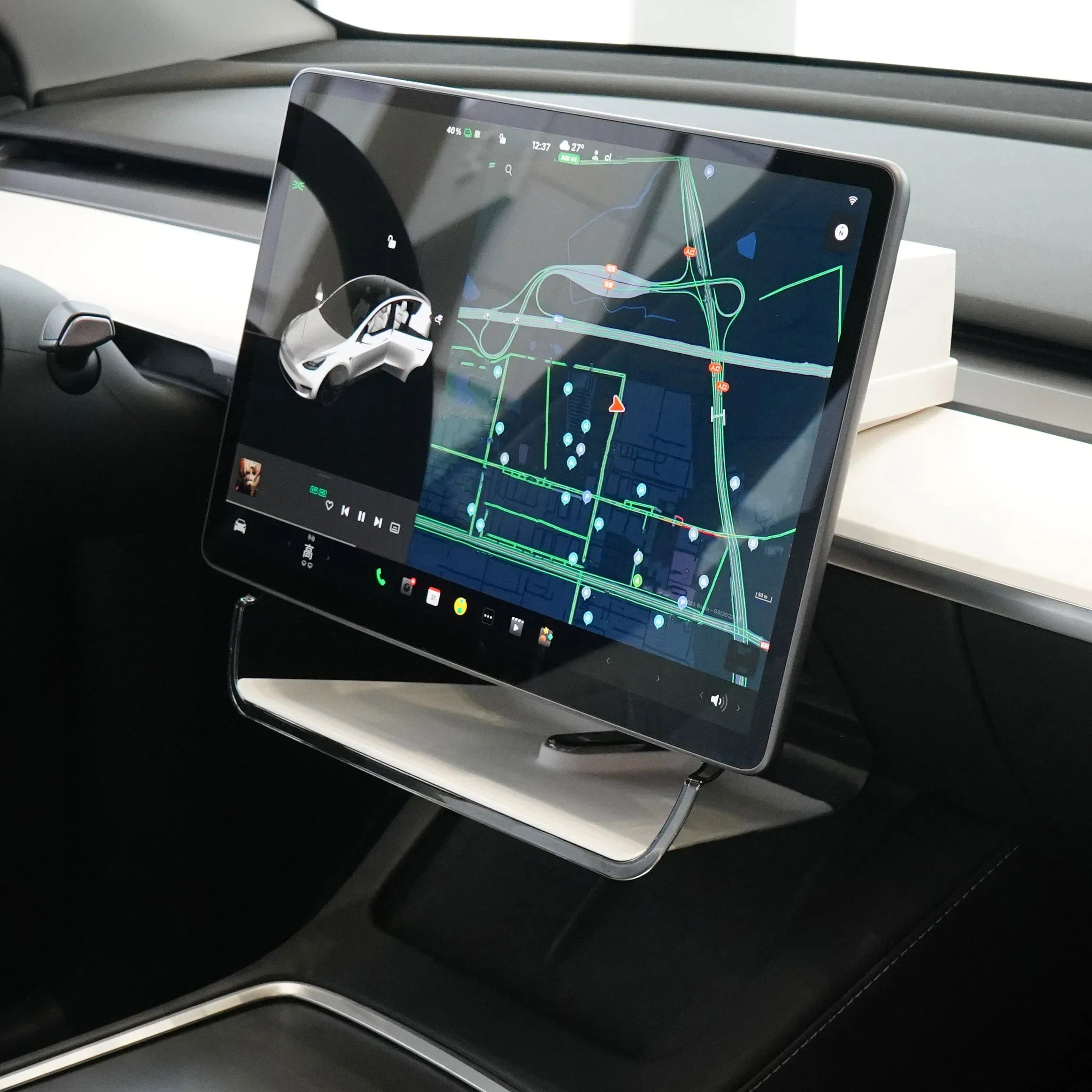 Center Console Organizer For Tesla Model Y Model 3 Highland/ Juniper 2019-2025  under screen storage box Behind Screen Storage
