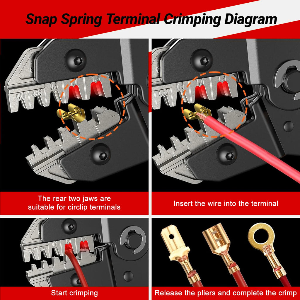 SN-58B Pro Crimps Plug JST ,TE,XH,SM,VH,PH,Molex Terminals Ratchet Crimper Pliers For 0.08-1.5mm²(28-16 AWG) Wires Tool