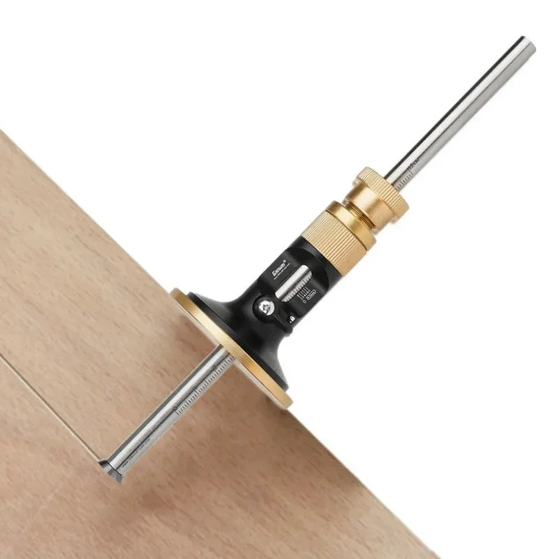 Wheel Marking Gauge Woodworking Scriber Kit with 10 Replacement Cutters Solid Metal Bar Wood Scribe Tool for Carpenter