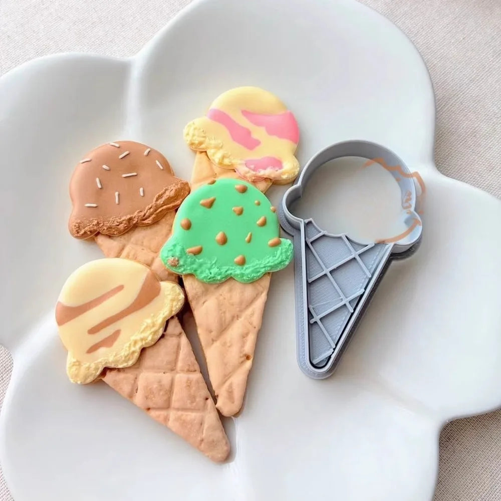 Ice Cream Cone Shape Cookie Mold Ice Cream Cone Chocolate Fondant Biscuit Mold Cake Dessert Gift Making Tools
