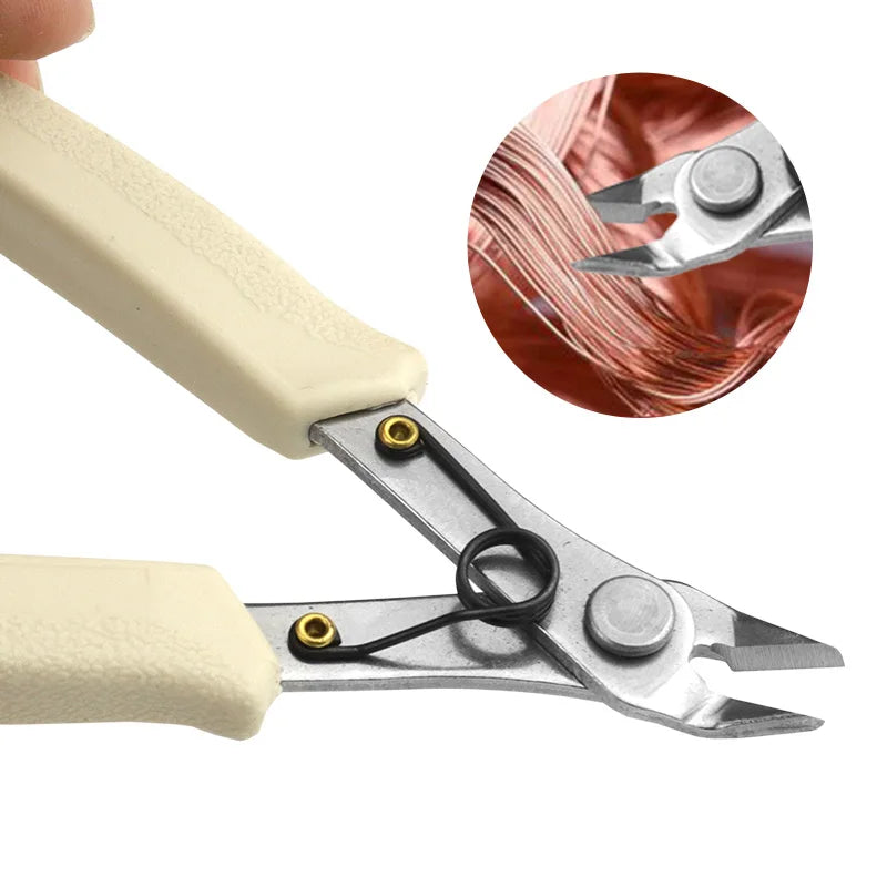 Electronic Scissors Multifunctiona Mini Plier Jewelry Curved Pointed Nose Diagonal Pliers Hand Electric Tools Cutter