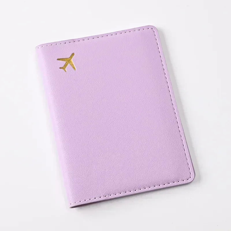 1pcs PU Leather Passport Cover Holder Women Men Passport Cover Flight Ticket Clip Multifunctional Passport Wallet Id Holder Case