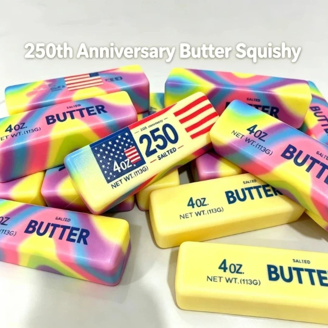 Rainbow Butter Stick Fidget Toys Squishy Elastic Cheese Stick  Funny Decompression Stress Anxiety Relief Game Squeeze Prank Toy