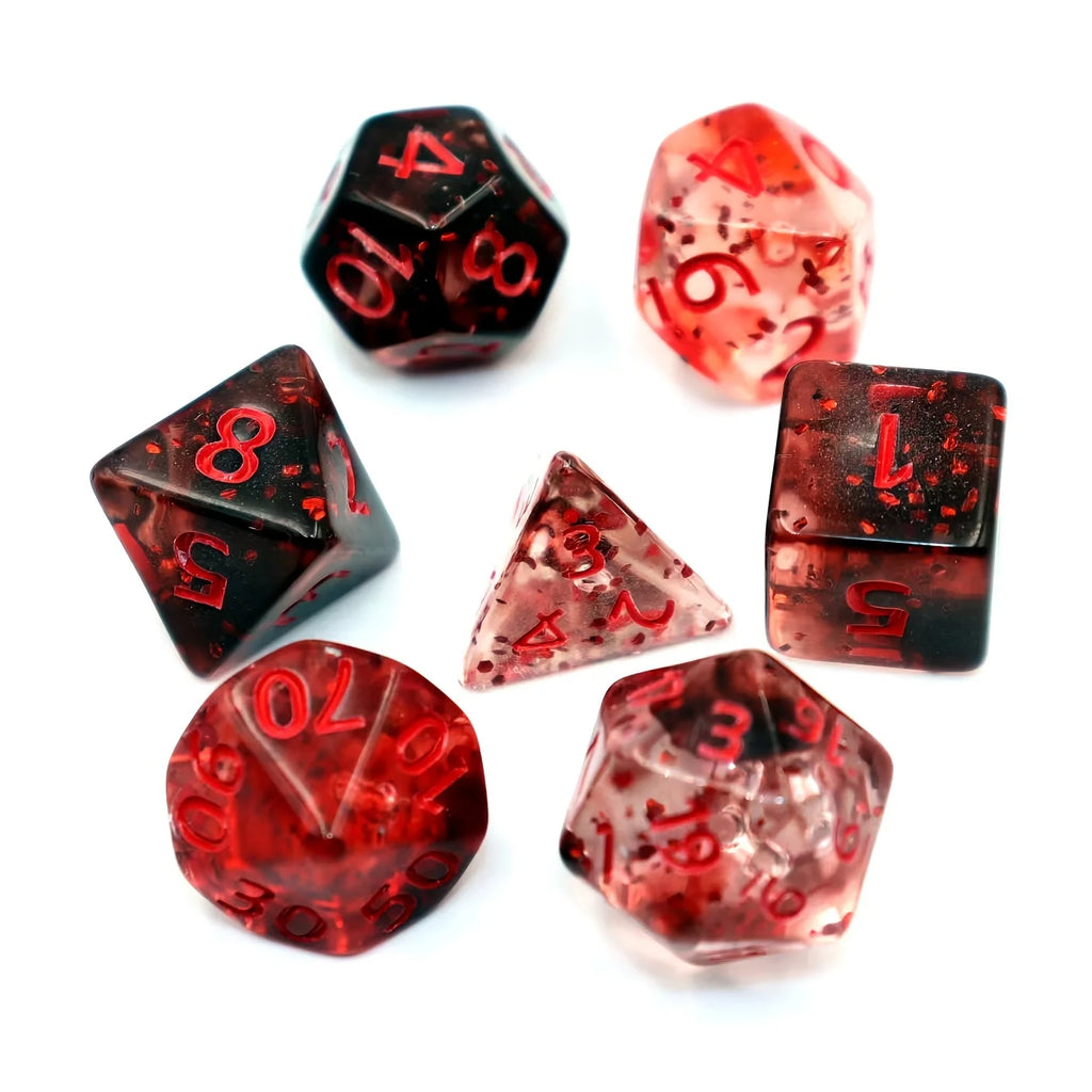 7pcs Set Crystal Style DND Dice Set, Polyhedral Table Game Dice Role-Playing RPG Dice With Box