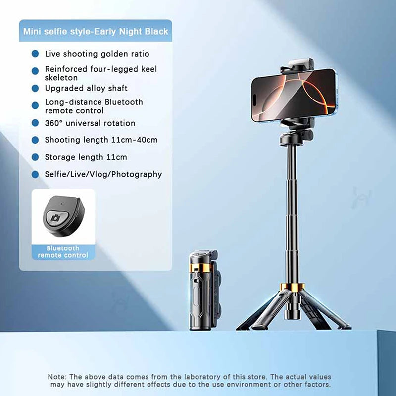 Super Mini Selfie Stick Portable Phone Holder Shooting Aid Versatile Integrated Design Bluetooth Remote For Live Broadcas