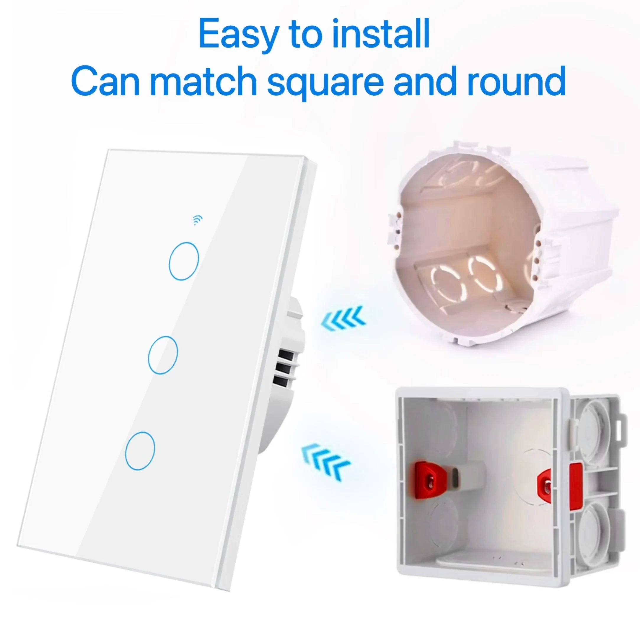 Tuya WiFi Smart Light Switch RF433 No Neutral Wire Required Wall Touch Sensor Switch Voice Control Work with Alexa Google Home 4