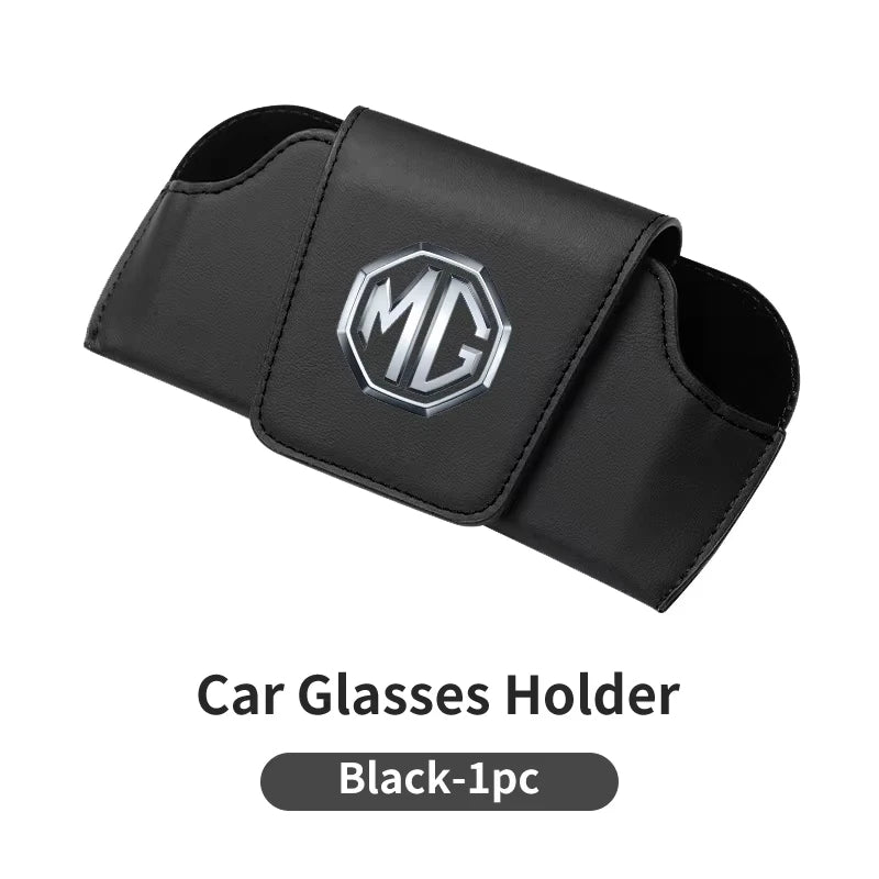 Leather Car Sun Visor Clip Glasses Case Sunglasses Storage Box Holder For MG ZS MG4 EV MG5 MG HS MG3 MG6 Interior Accessories