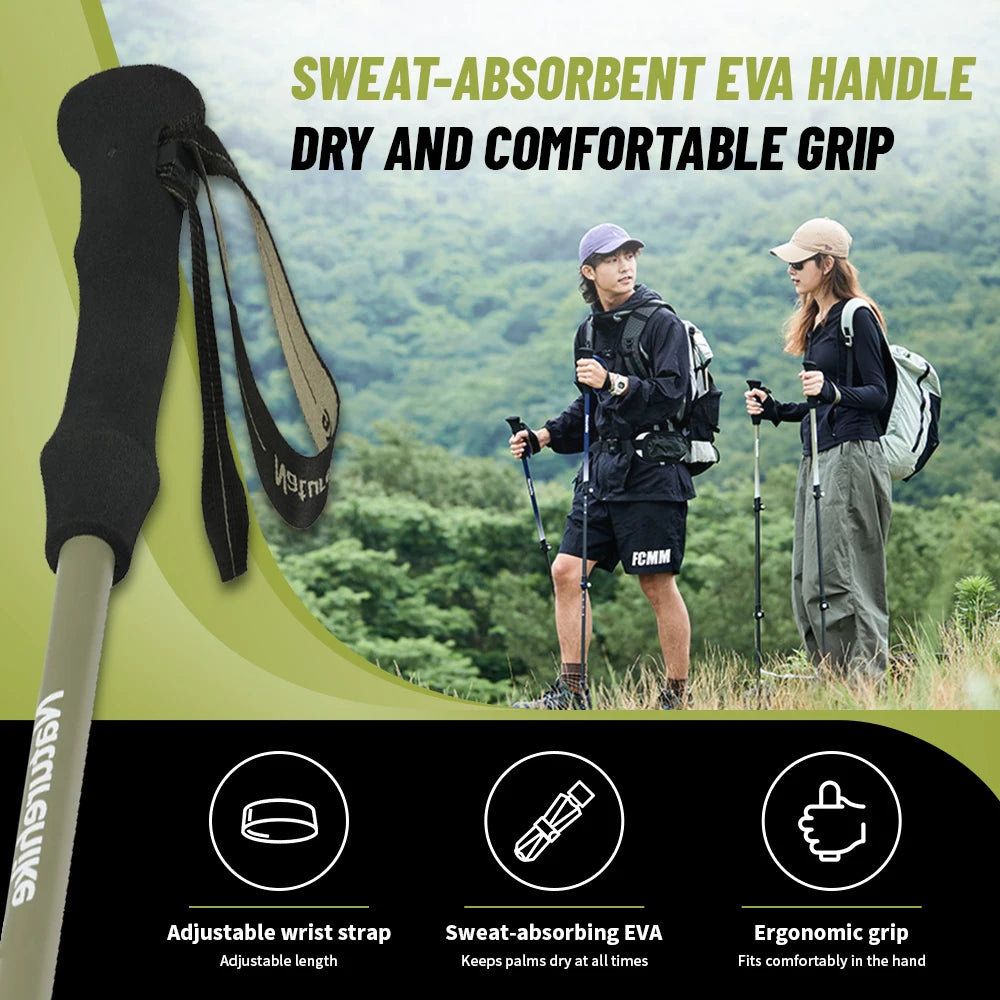 Naturehike Walking Stick First Snow EXT1 Carbon Fiber Hiking Poles 3 Section Ultra-light Telescopic Outdoor Climbing Hiking Cane