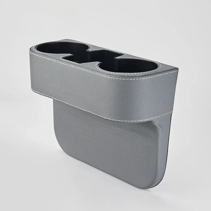 Car Leather Cup Holder Tray Side Pocket Vehicle for Benz BMW Genesis Sorento Santa Fe Palisade Grandeur Gap Car Cup Holder