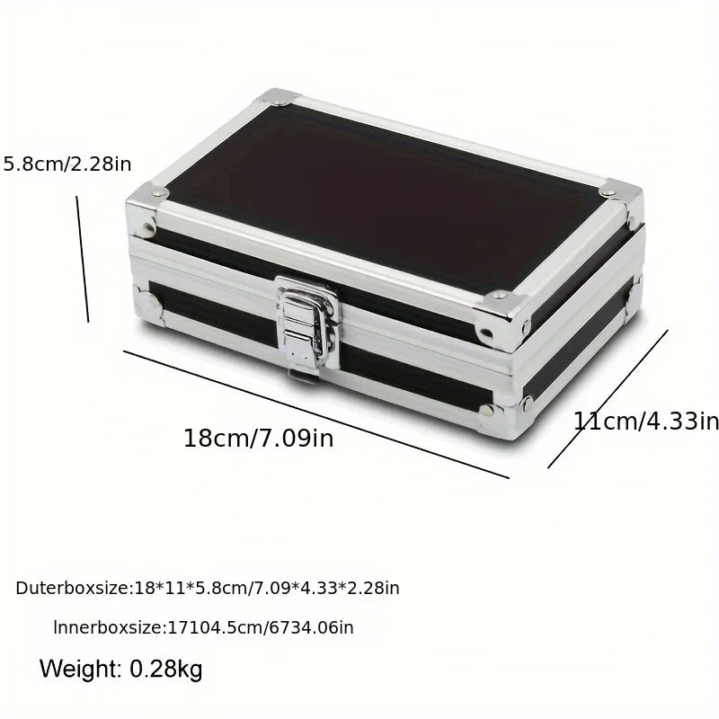 18x11x5.8cm Aluminum Alloy Tool Box Small Equipment Precision Parts Storage Box Jewelry Storage and Display Box