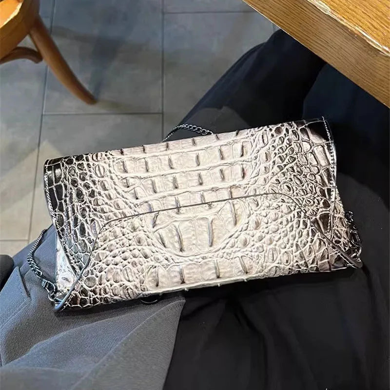 XMESSUN New Crocodile Pattern Clutch Bags for Women Trendy Pouch Envelope Bag Female Travel Phone Purses and Shoulder Bags