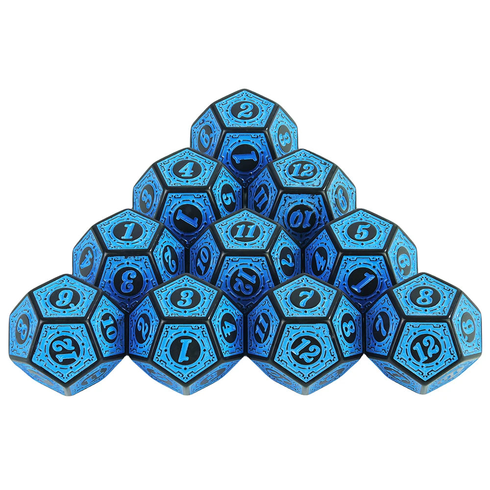 Polyhedral Dice 12 Sided Game Dice Set D12 Digital Cubes Dices for Role Playing Board Game D&D RPG