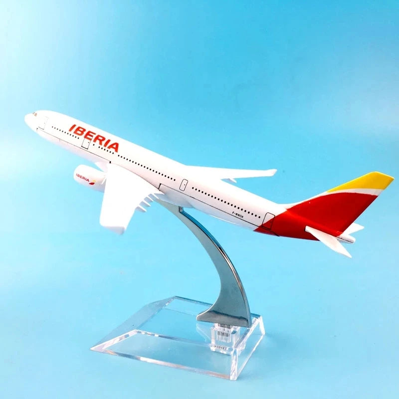 Metal Airplane Toy 16CM Spain Iberia Airlines Boeing 737 Birthday Gift Plane Models W Stand Toys For Childre Collection